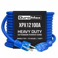 Duromax Indoor/Outdoor Extension Power Cord, SJEOOW Extreme Weather, 12 ga, Lighted, Single Tap, 100 FT XPX12100A